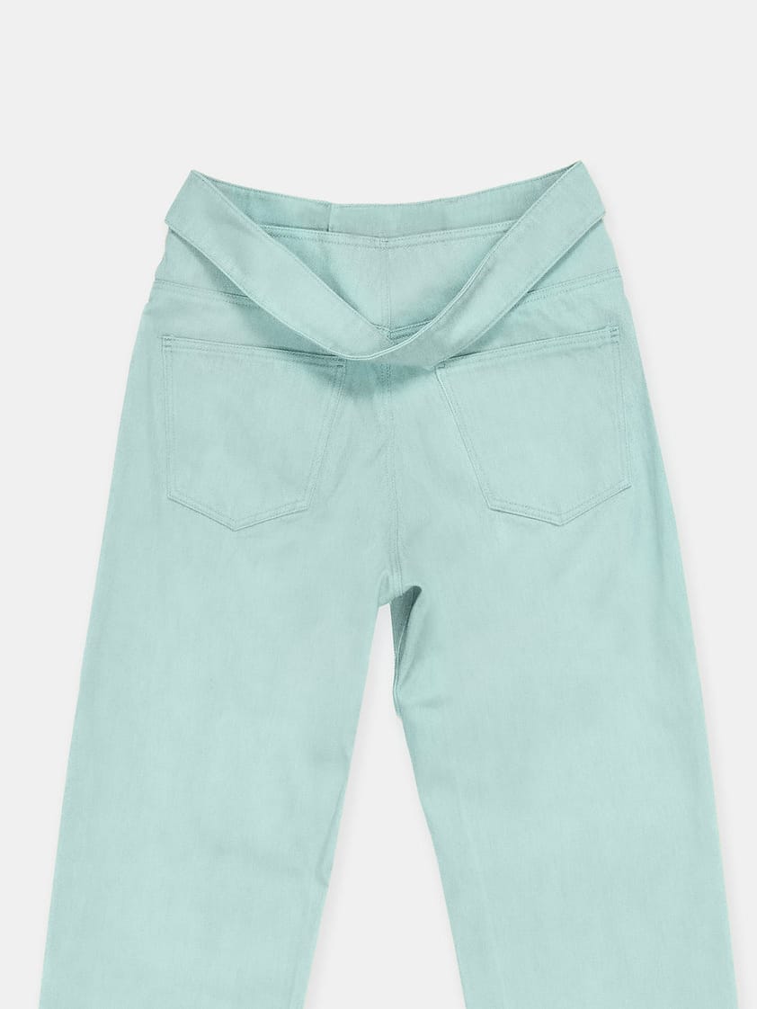 Twist Waistband Jeans Celadon Green-René Scheibenbauer-APOC STORE