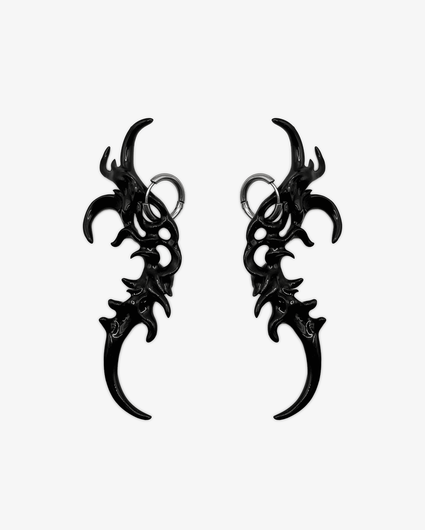 Organic Form Earrings Black-WHYNOEN-APOC STORE