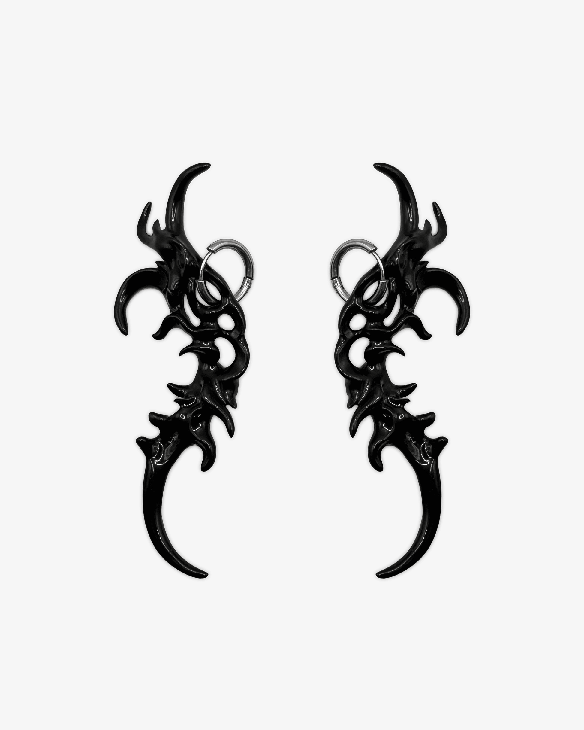 Organic Form Earrings Black-WHYNOEN-APOC STORE