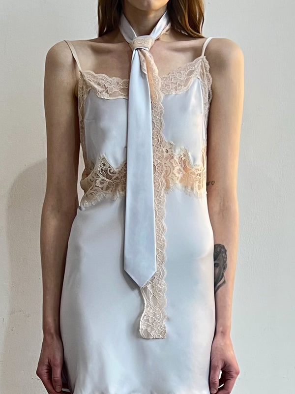 Satin Lace-Trimmed Tie-Nastyamasha-APOC STORE