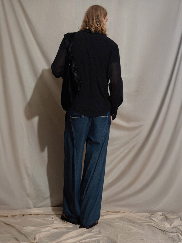 BB Sack in Navy Hair-on-Hide-Pedro Trindade-APOC STORE