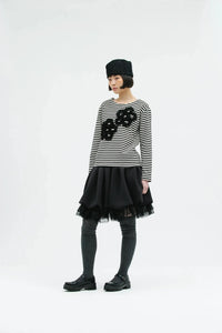 FLOWER LACE STRIPE LONG SELLEVE-SAENGIN STUDIOS-APOC STORE