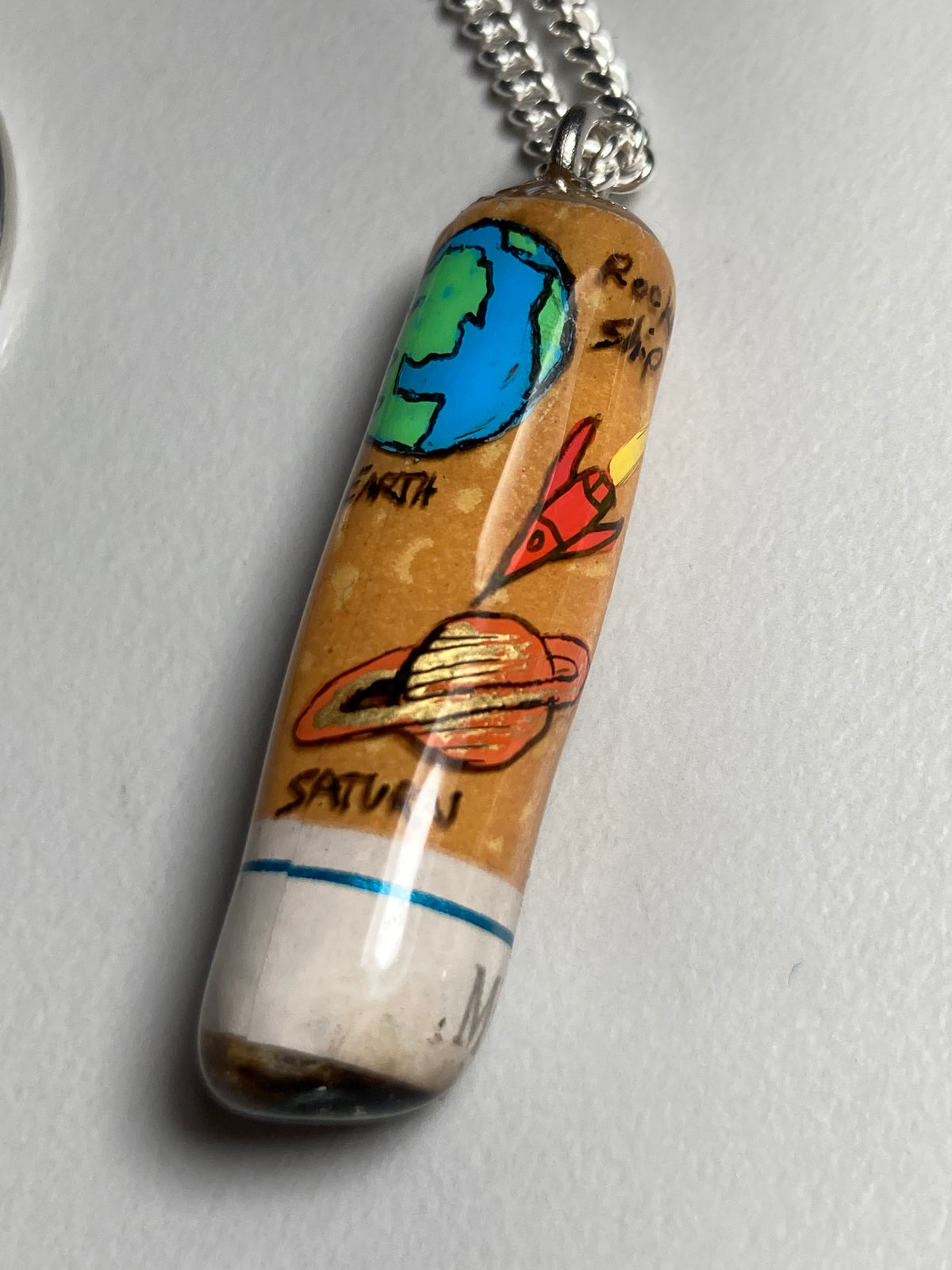 Painted Cigarette Butt Necklace (Orange)-Jetpack Hom(m)e-APOC STORE
