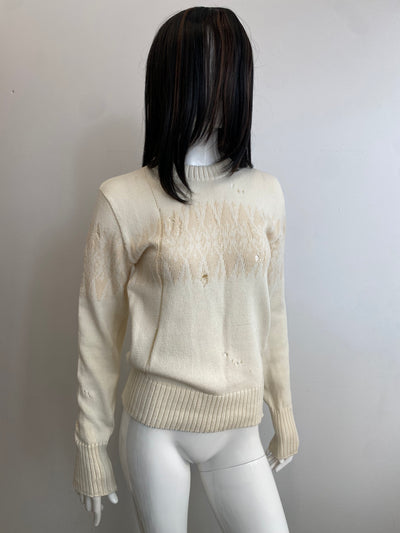 Distressed Fairisle jumper-Lilies of the Valley-APOC STORE