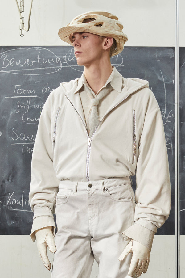 Mohair Knit Tie Beige/White-SF1OG-APOC STORE