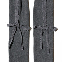 LACE RIBBON LEG WARMER GRAY-SAENGIN STUDIOS-APOC STORE