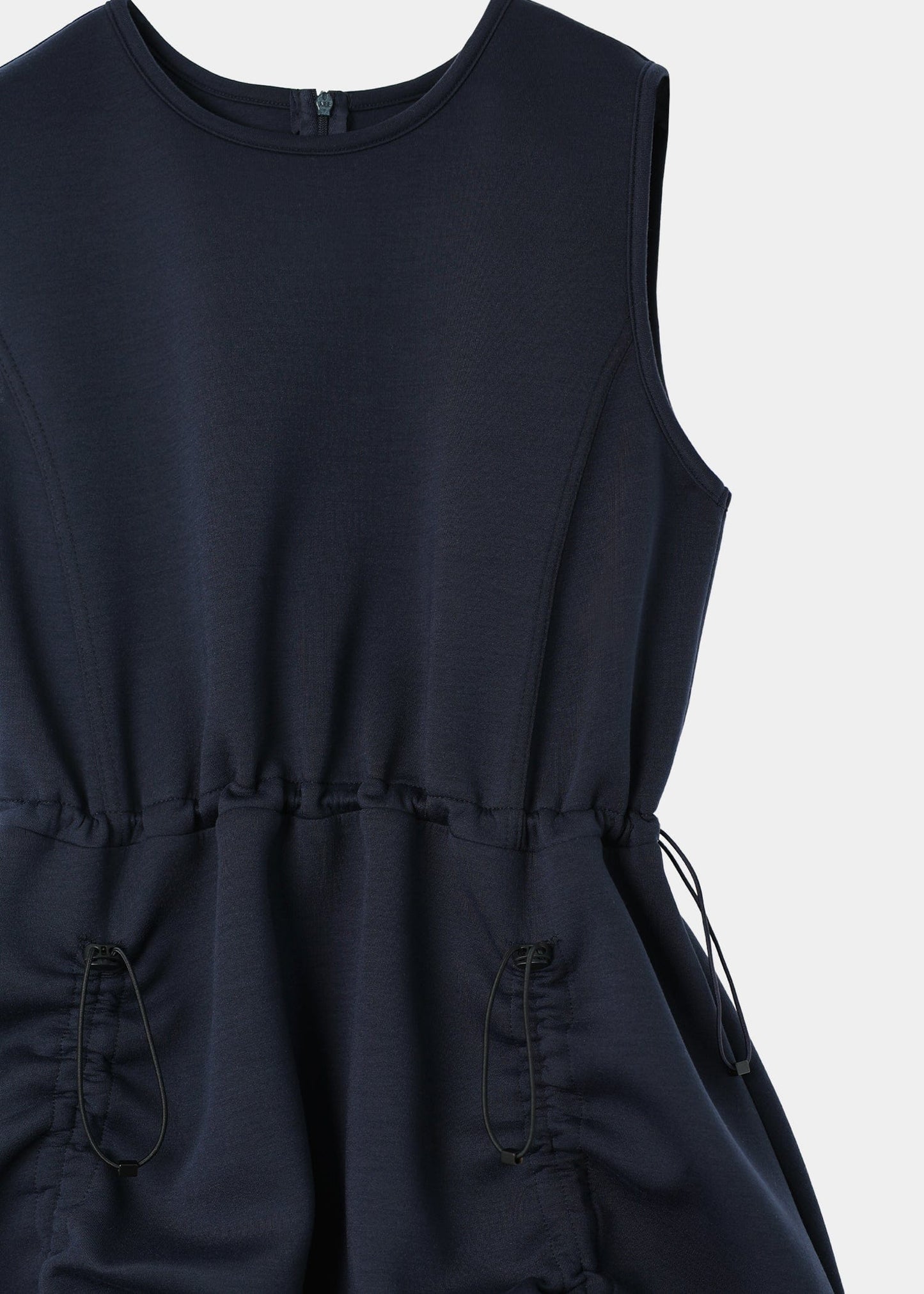 JERSEY SHIRRING DRESS NAVY-SAENGIN STUDIOS-APOC STORE