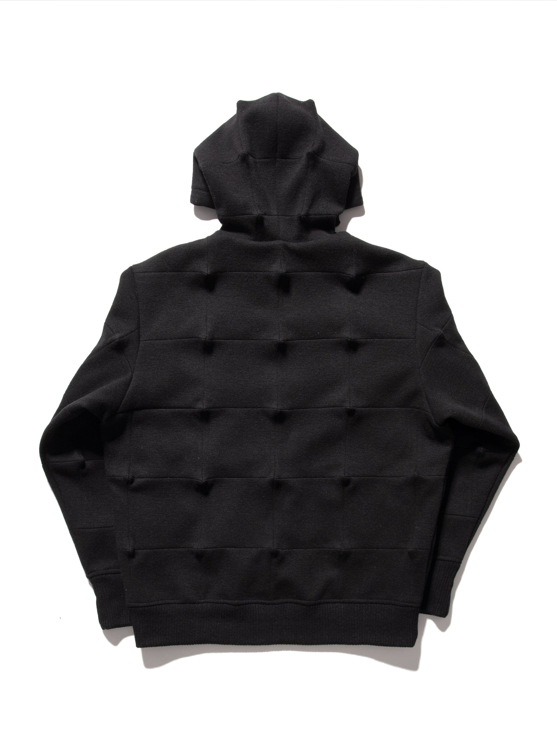Spiked Hoodie Black-Woojun Jang-APOC STORE