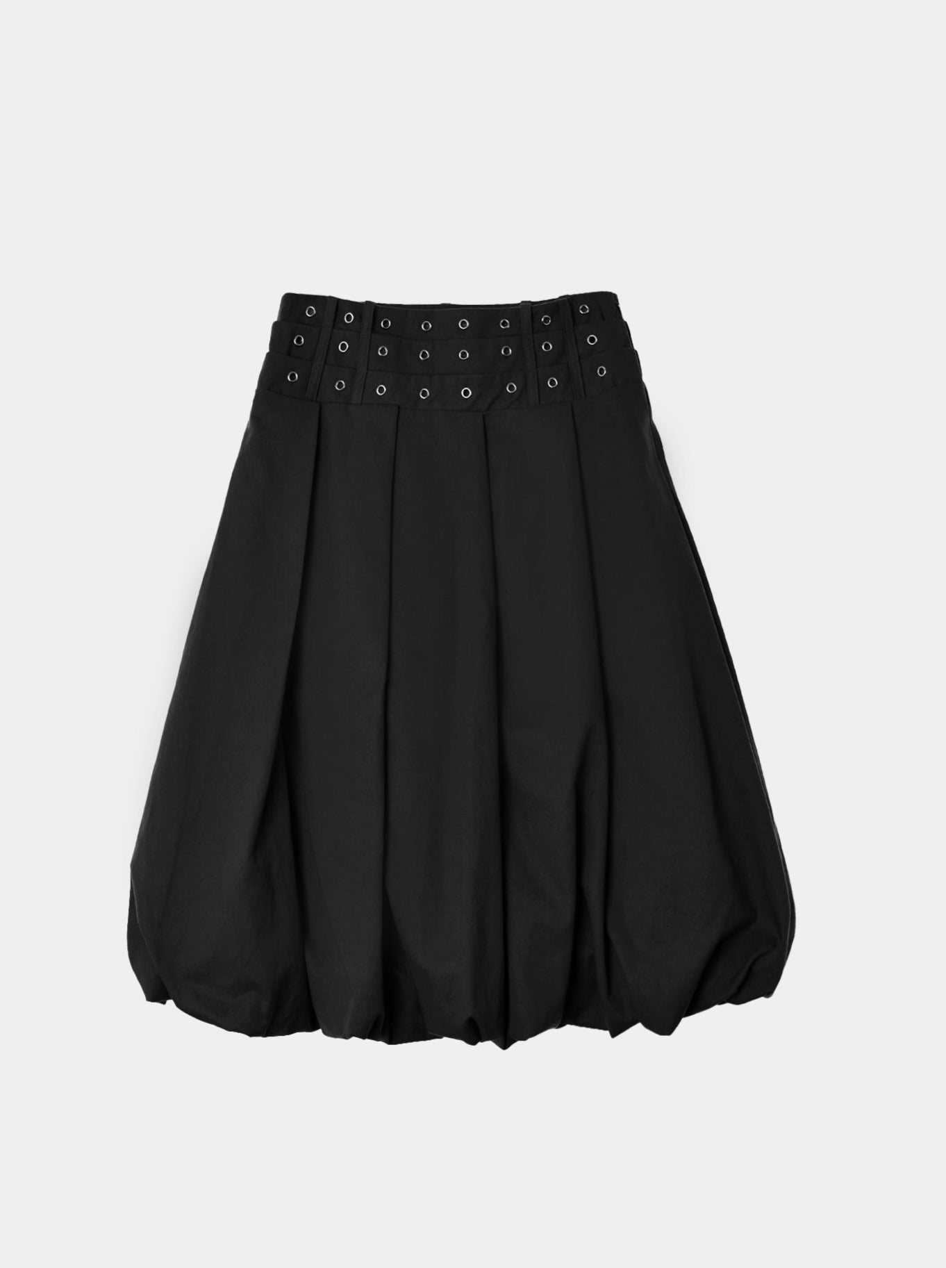 EYELET BALLOON SKIRT BLACK-SAENGIN STUDIOS-APOC STORE