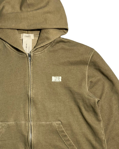 Cut off Hoodie Zip-up (Beige)-EGNARTS-APOC STORE