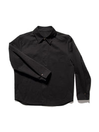 Pleated Hidden Button Shirts Black-Woojun Jang-APOC STORE