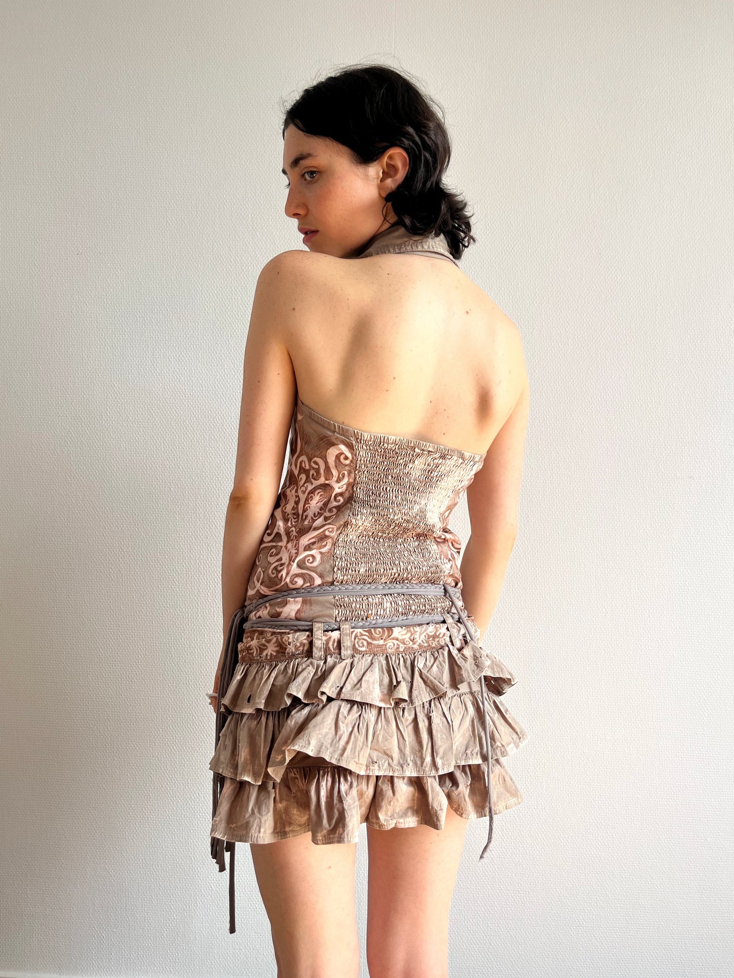 1 OF 1 FLOWERY RUFFLE DRESS-Anna Castellano-APOC STORE