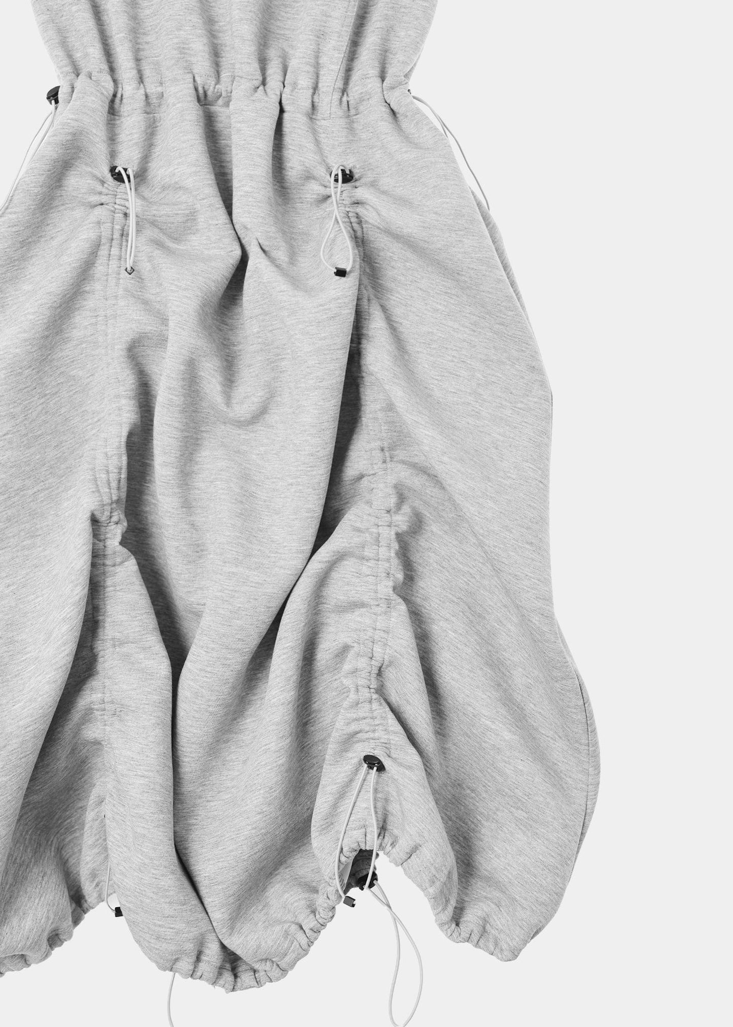 JERSEY SHIRRING DRESS GRAY-SAENGIN STUDIOS-APOC STORE