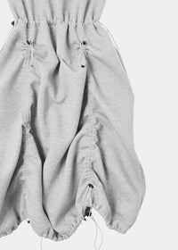 JERSEY SHIRRING DRESS GRAY-SAENGIN STUDIOS-APOC STORE