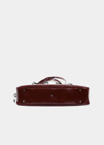 RIBBON BAGUETTE BAG BURGUNDY-SAENGIN STUDIOS-APOC STORE