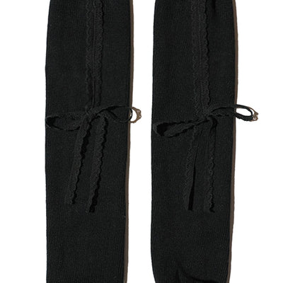 LACE RIBBON LEG WARMER BLACK-SAENGIN STUDIOS-APOC STORE