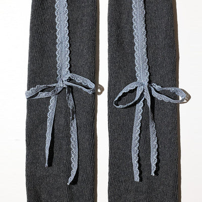 LACE RIBBON LEG WARMER LIGHT BLUE-SAENGIN STUDIOS-APOC STORE
