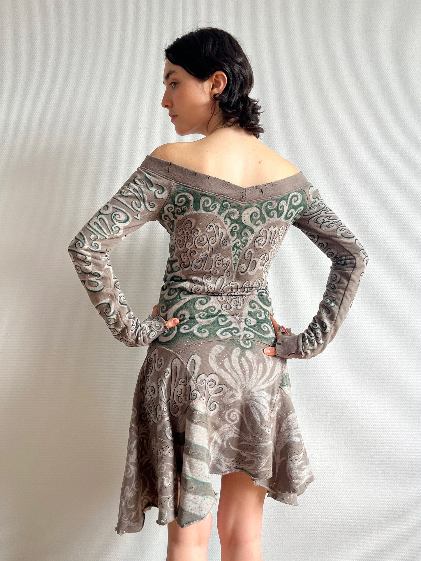 1 OF 1 GREEN HEART DRESS-Anna Castellano-APOC STORE