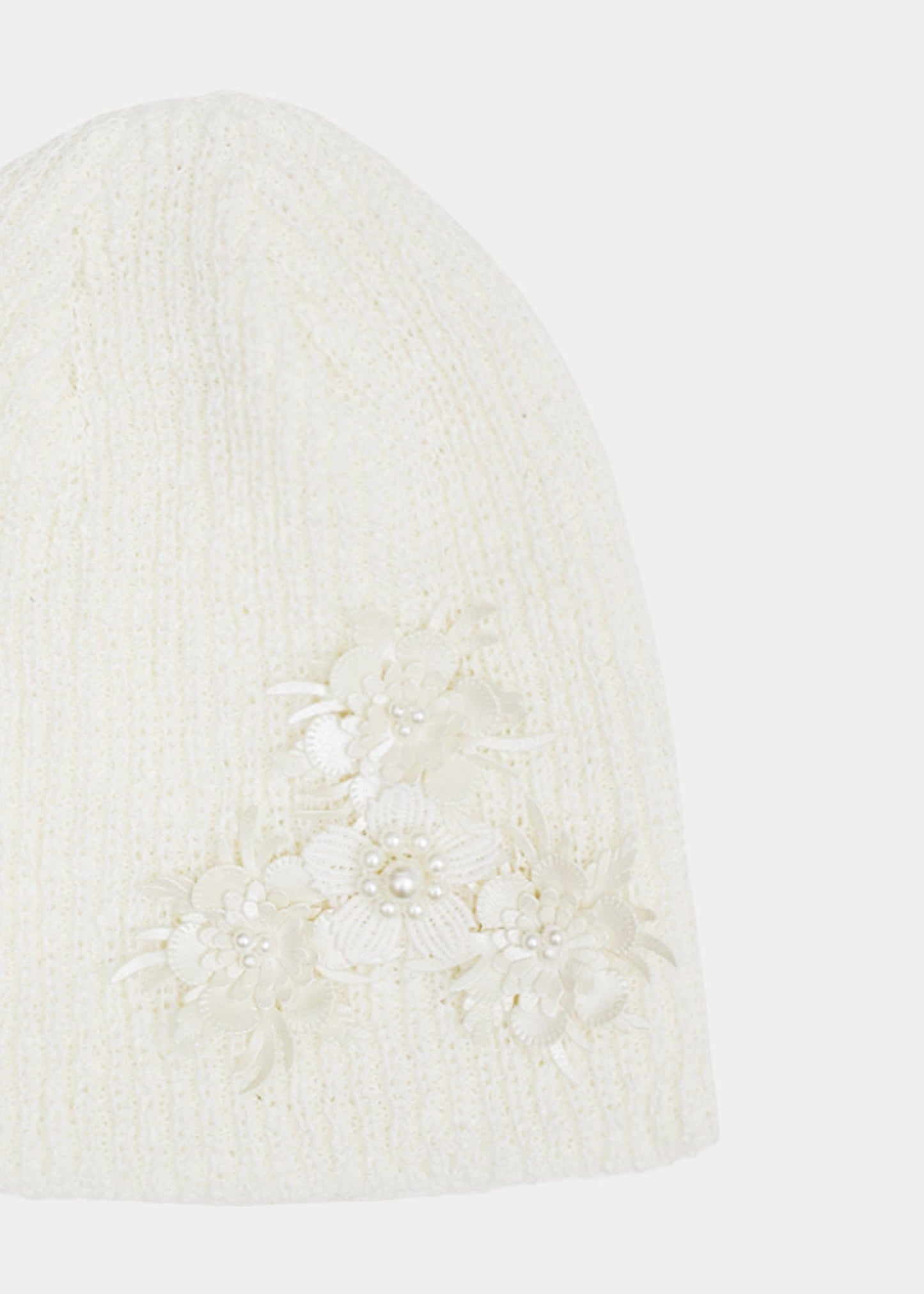 FLOWER PATCH BEANIE WHITE-SAENGIN STUDIOS-APOC STORE