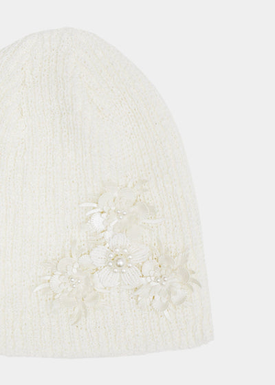 FLOWER PATCH BEANIE WHITE-SAENGIN STUDIOS-APOC STORE