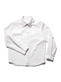 Pleated Hidden Button Shirts White-Woojun Jang-APOC STORE