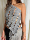 Asymmetric Knit Top - Grey-Sania Parvez-APOC STORE