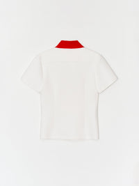 Button work Polo shirt 001 _ White-Taekh-APOC STORE