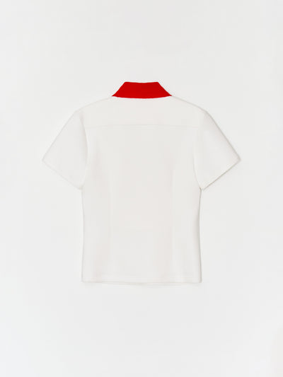 Button work Polo shirt 001 _ White-Taekh-APOC STORE