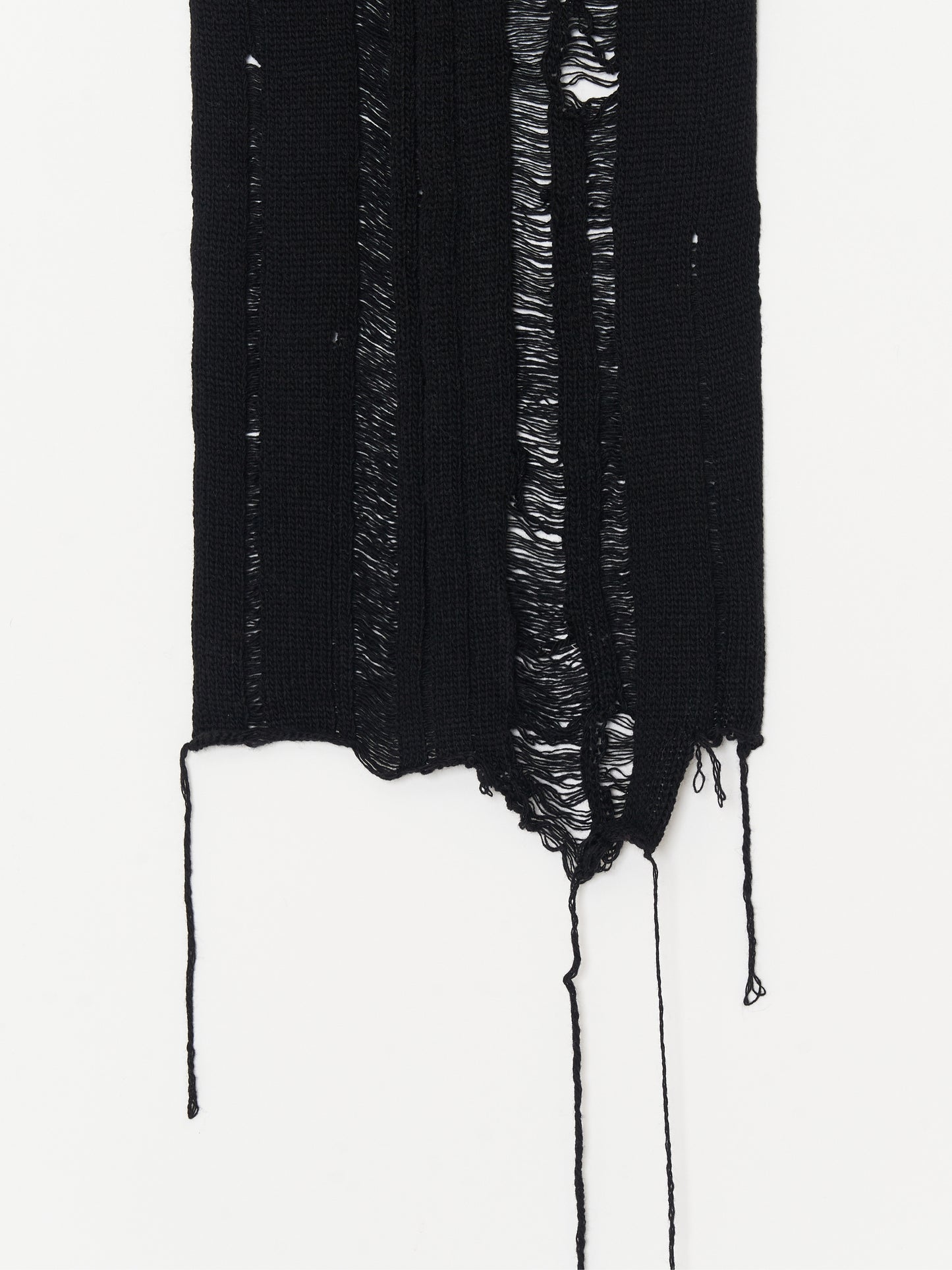 Button Work Cashmere Scarf 001 - Black-Taekh-APOC STORE