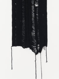 Button Work Cashmere Scarf 001 - Black-Taekh-APOC STORE