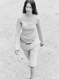 Asymmetric Cut Out T-shirt Longsleeve-René Scheibenbauer-APOC STORE