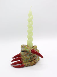 Green Paw Candlestick with Red Claws-Naomi Gilon-APOC STORE