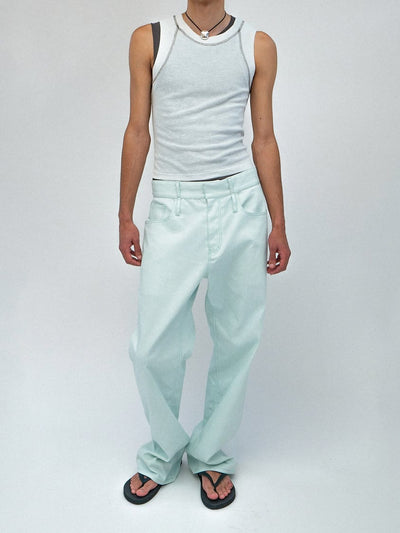 Twist Waistband Jeans Celadon Green-René Scheibenbauer-APOC STORE