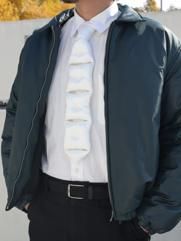 Silk Pillow Necktie Necklace - White-Julye Han-APOC STORE