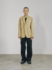 Khaki Cotton Twill Snap-Front Jacket-arc us arkus-APOC STORE