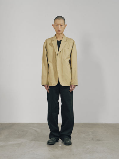 Khaki Cotton Twill Snap-Front Jacket-arc us arkus-APOC STORE