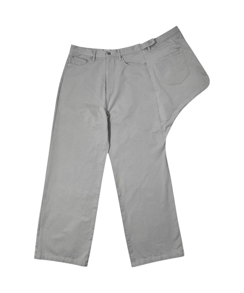 SIDE PANEL LAYERED PANTS LIGHT GRAY-EGNARTS-APOC STORE