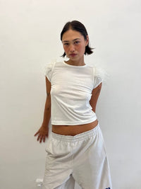 Ostrich Feather Baby Tee-Melissa Tida-APOC STORE