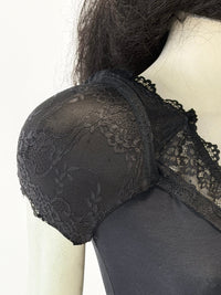 Black Shoulderpad Bra Top-Lou de Bètoly-APOC STORE