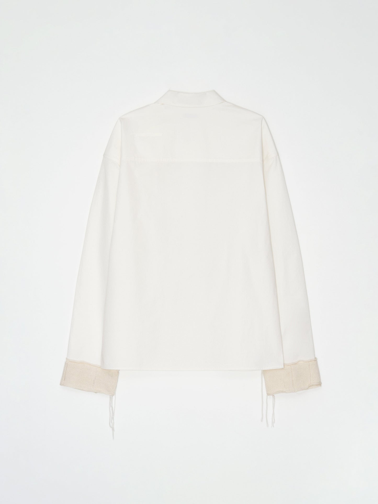 Printed Button Work Oversized Shirt 001 _ White-Taekh-APOC STORE