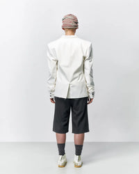 Glitched Summer Sleeve Tailored Jacket 001 _ White-Taekh-APOC STORE