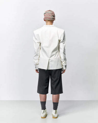 Glitched Summer Sleeve Tailored Jacket 001 _ White-Taekh-APOC STORE