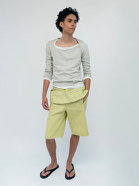Sling Denim Shorts Lime-René Scheibenbauer-APOC STORE