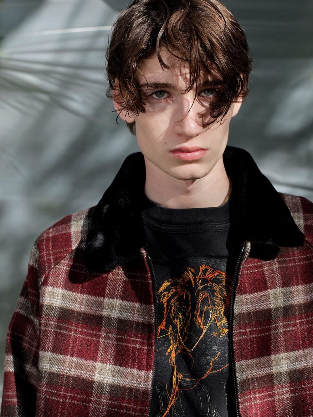 Black Deconstructed Tee with embroidered Dog Head-Jetpack Hom(m)e-APOC STORE