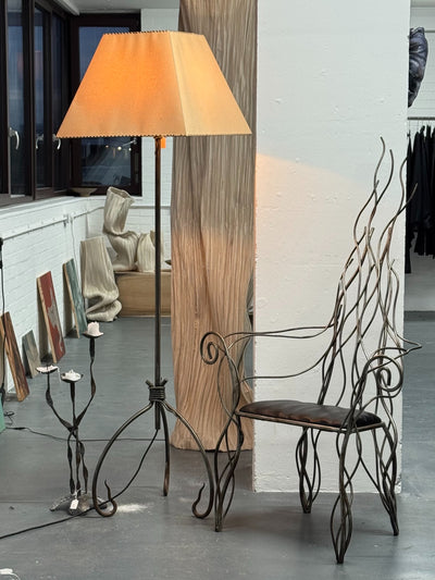 Iron High Back Chair in the manner of André Dubreuil c.1990-Myakin-APOC STORE