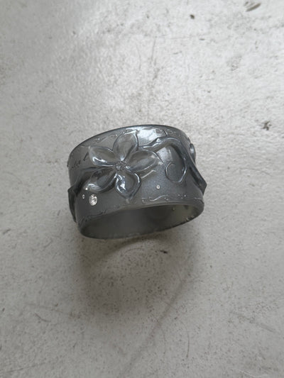 Flower Bangle - Foggy Obsidian-Crystal Toybox-APOC STORE