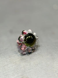 BubbleXXL Ring Metallic Green Pink-Pia Glassworks-APOC STORE