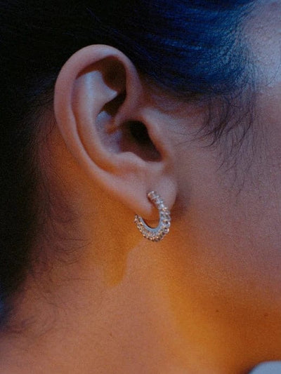 Stitched Small Hoops-Zohra Rahman-APOC STORE