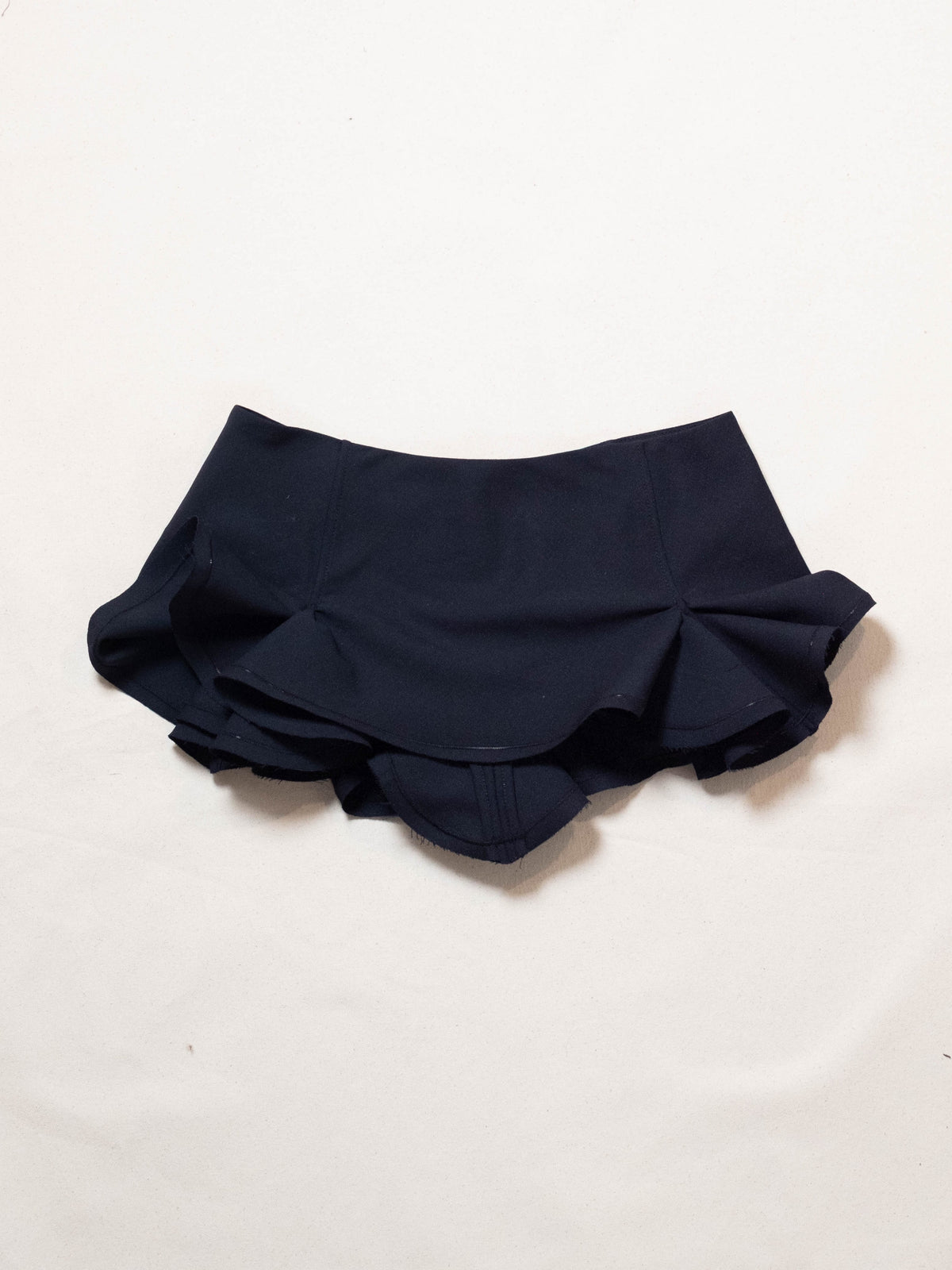 Slutty Mini Skirt in Navy Wool-Pedro Trindade-APOC STORE