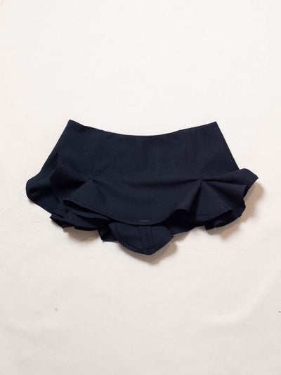 Slutty Mini Skirt in Navy Wool-Pedro Trindade-APOC STORE